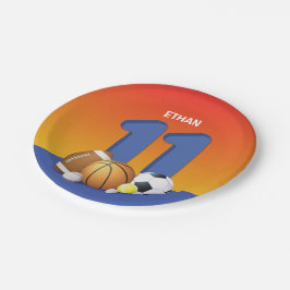 Junge 11. Geburtstag Sportbälle Pappteller