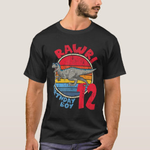Junge 12. Geburtstag ich Rawr! Velociraptor I Fami T-Shirt