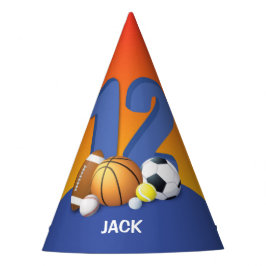 Junge 12. Geburtstag Sportbälle Partyhütchen