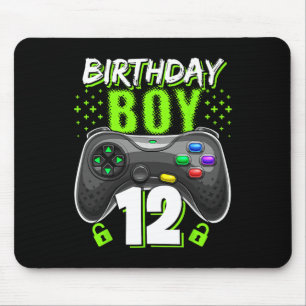 Junge 12 Videospiel-Controller Gamer 12. Geburtsta Mousepad
