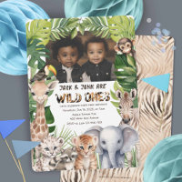 Junge 1. Geburtstag Wild One Twins Foto Geburtstag