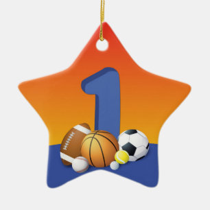 Junge 1. Geburtstagssportzentren Keramik Ornament
