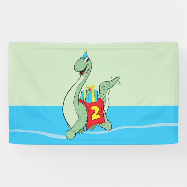Junge, 2. Geburtstag Dinosaurier Banner (Horizontal)