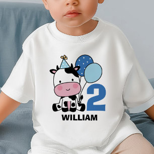 Junge 2. Geburtstag Niedliche Kuh Balloons Persona Baby T-shirt