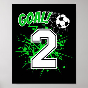 Junge 2 Jahre alt Kinder 2. Fußball-Geburtstag Ll Poster