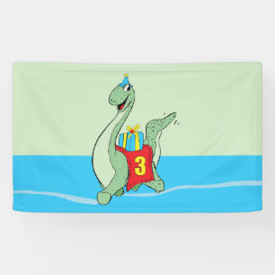 Junge, 3. Geburtstag Dinosaurier Banner