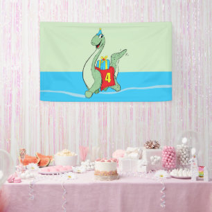 Junge, 4. Geburtstag Dinosaurier Banner