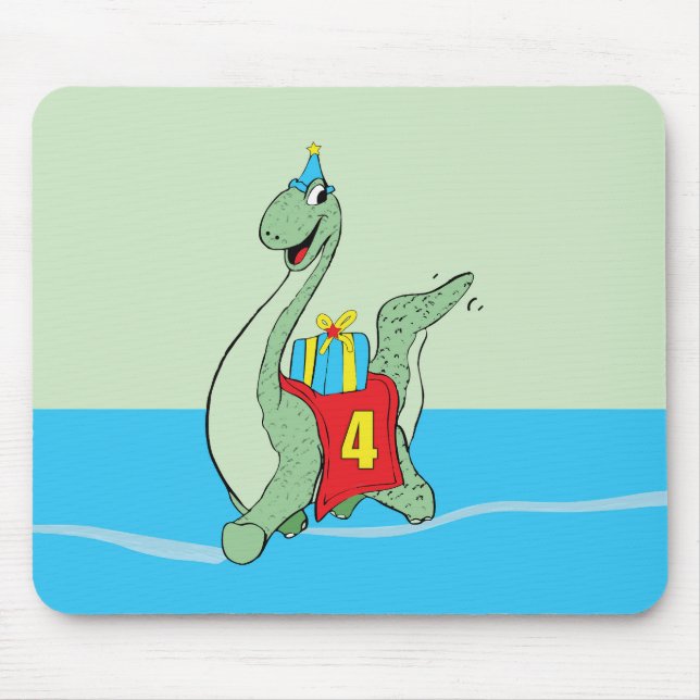 Junge, 4. Geburtstag Dinosaurier Mousepad (Vorne)