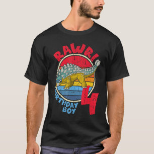Junge 4. Geburtstag I Rawr! Ankylosaurus I Family T-Shirt