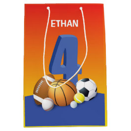 Junge 4. Geburtstag Sportbälle Mittlere Geschenktüte