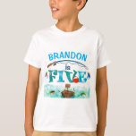 Junge 5th Birthday Gone Fischerei O-Fisch-verwandt T-Shirt<br><div class="desc">Junge 5th Birthday Gone Fishing O-Fisch-verwandter T - Shirt</div>