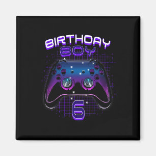Junge 6 Video Game Controller Gamer 6. Geburtstag  Magnet