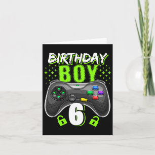Junge 6 Videospiel-Controller Gamer 6. Geburtstag Karte