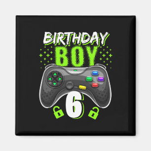 Junge 6 Videospiel-Controller Gamer 6. Geburtstag Magnet