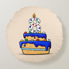 Junge 8. Geburtstag, 8. Geburtstag auf Sweet Blue Rundes Kissen