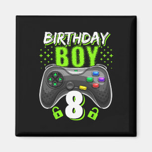 Junge 8 Videospiel-Controller Gamer 8. Geburtstag Magnet