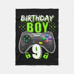 Junge 9 Videospiel-Controller Gamer 9. Geburtstag  Fleecedecke