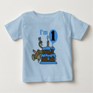 Junge Affe Ich bin 1 Geburtstags-Hemden und Gesche Baby T-shirt