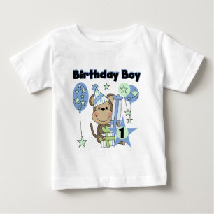Junge Affe mit Geschenken 1. Geburtstag Baby T-shirt