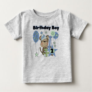 Junge Affe mit Geschenken 2. Geburtstagsgeschenke Baby T-shirt