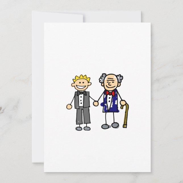 Junge Alte Gays Hochzeit Einladung (Vorderseite)