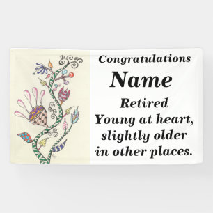 Junge am Herz-Ruhestands-Party Banner