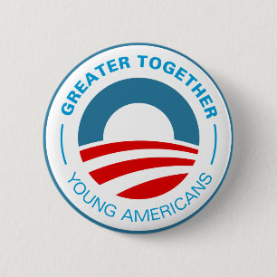 Junge Amerikaner für Obama Button