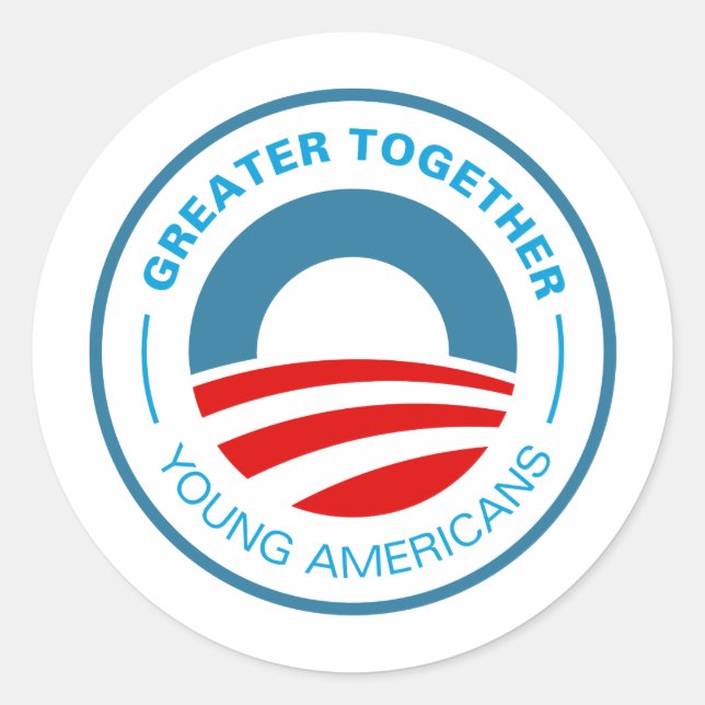 Junge Amerikaner für Obama Runder Aufkleber (Vorderseite)