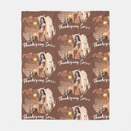 Junge amerikanische Ureinwohner, die auf einer Hol Fleecedecke