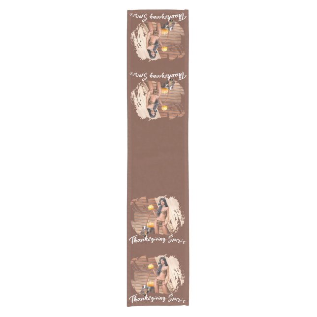 Junge amerikanische Ureinwohner posieren auf der H Kurzer Tischläufer (Vorderseite)