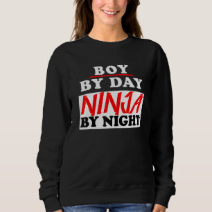 Junge an Tag Ninja Nachts Gaming Ninja Sweatshirt