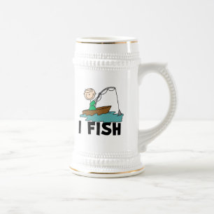 Junge Angler Bierglas