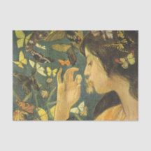 Junge asiatische Frau mit schönen Schmetterlingen