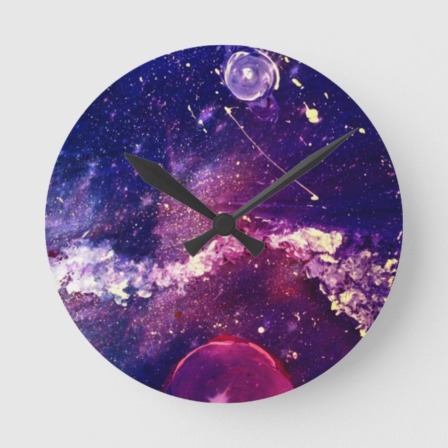 Junge Aspirationen: Deep Space Clock Runde Wanduhr (Vorderseite)
