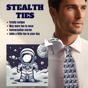 Junge Astronauten auf dem Mond Navy Blue Neck Tie Krawatte