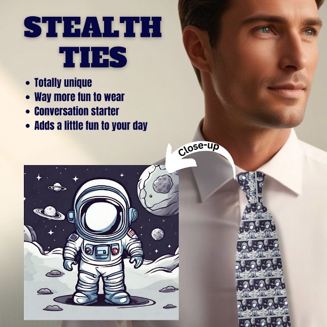 Junge Astronauten auf dem Mond Navy Blue Neck Tie Krawatte (Von Creator hochgeladen)