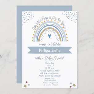 Junge auf dem Weg Rainbow Baby Einladung