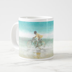 Junge auf Fahrrad 3 Jumbo-Tasse