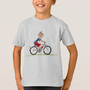 Junge auf Fahrrad-Illustration T-Shirt