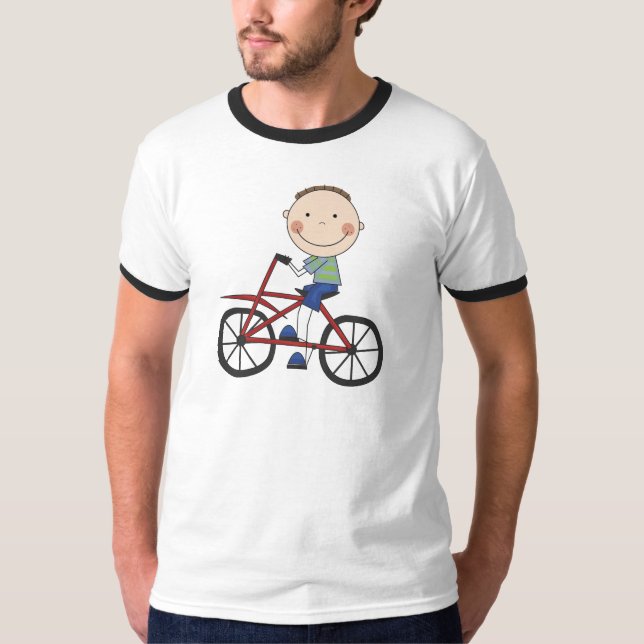 Junge auf Fahrrad-T-Shirts und Geschenken T-Shirt (Vorderseite)