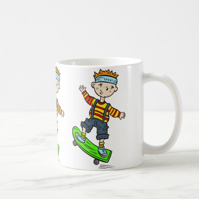 Junge auf Skateboard Tasse (Rechts)