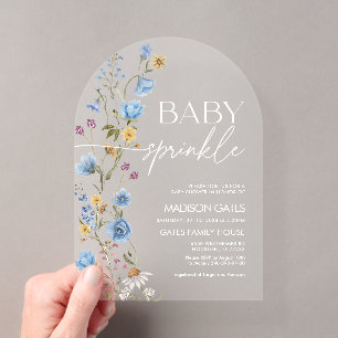 Junge Baby Sprinkle Acryl-Einladung Acryleinladungen