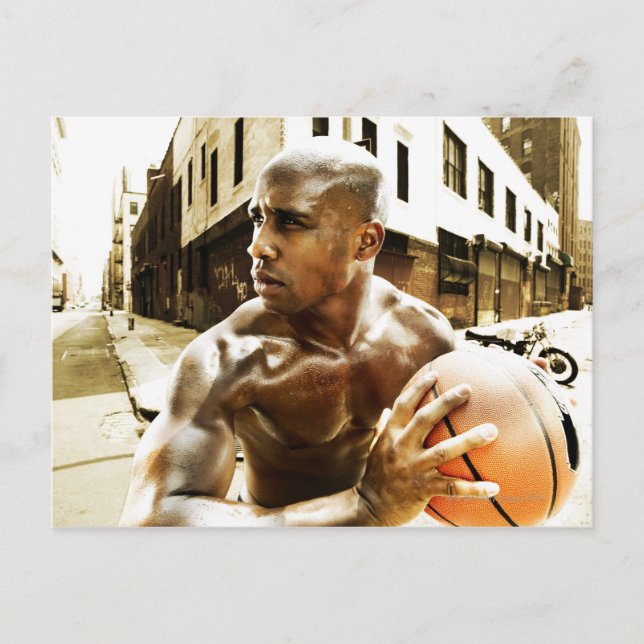 Junge Basketball Postkarte (Vorderseite)
