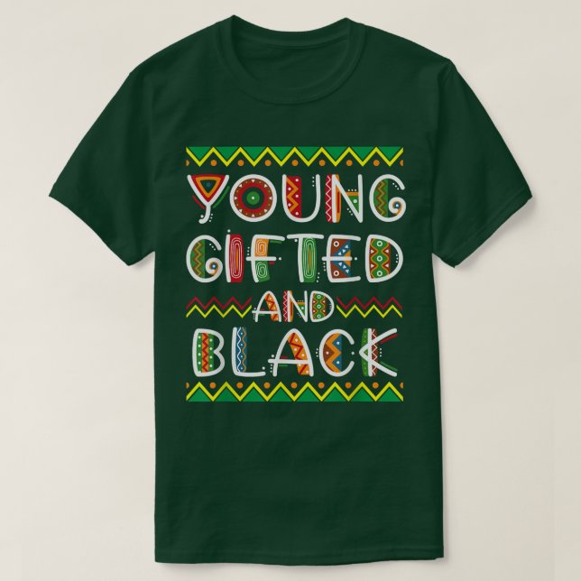 Junge, begabte und schwarze afrikanische Geschicht T-Shirt (Design vorne)