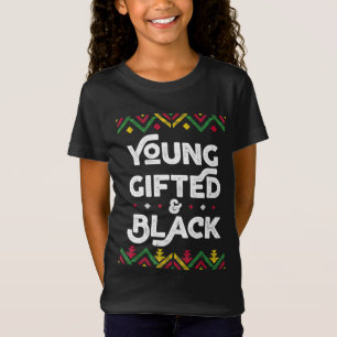 Junge begabte und schwarze afrikanische Geschichte T-Shirt