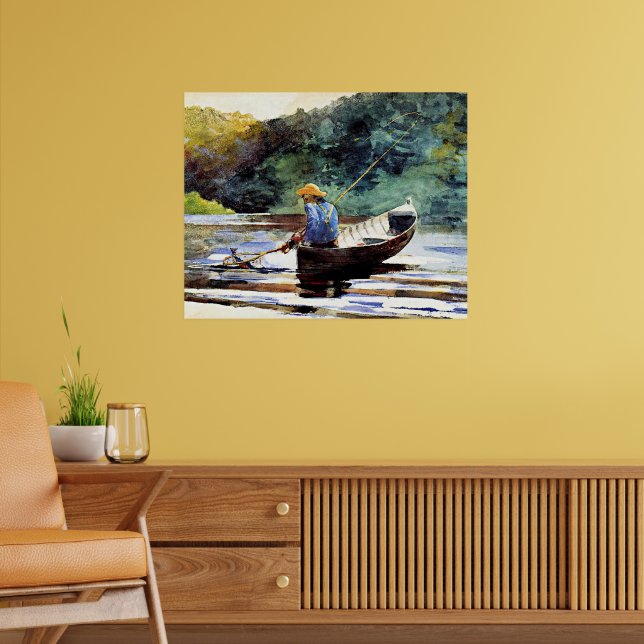 Junge beim Fischen, Kunstwerk von Winslow Homer Poster (Wohnzimmer 2)