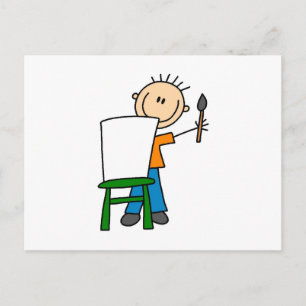 Junge beim Malen Postkarte