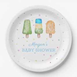 Junge Bereit zum Pop Sommer Baby Dusche Pappteller