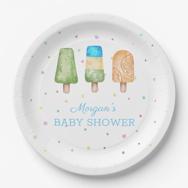 Junge Bereit zum Pop Sommer Baby Dusche Pappteller (Vorderseite)