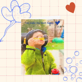 Junge blasen fröhliche Valentintagskarte Karte